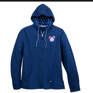 Walt Disney World Men’s Americana Mickey Mouse Full Zip Hoodie -Size Large